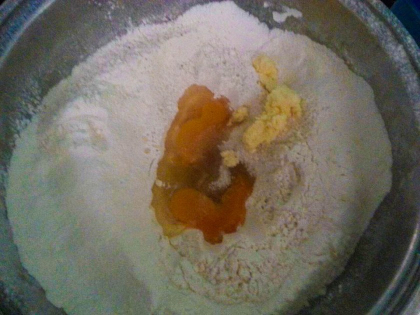Dough ingredients,placed in a large bowl.Knead it well to form a dough and rememeber to keep extra flour for kneading it and to avoid sticking.